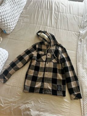 Ecko Unltd. Cream Sherpa Hooded Jacket
